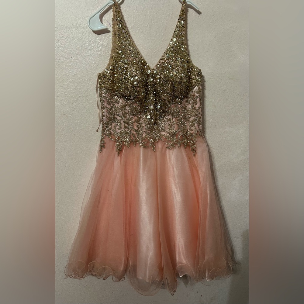 Rinestoned Light Pink Sparkly Cocktail Dress